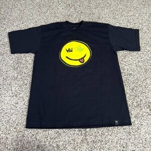 West Coast Cure T-Shirt Mens Large Black Smiley Short Sleeve NWT